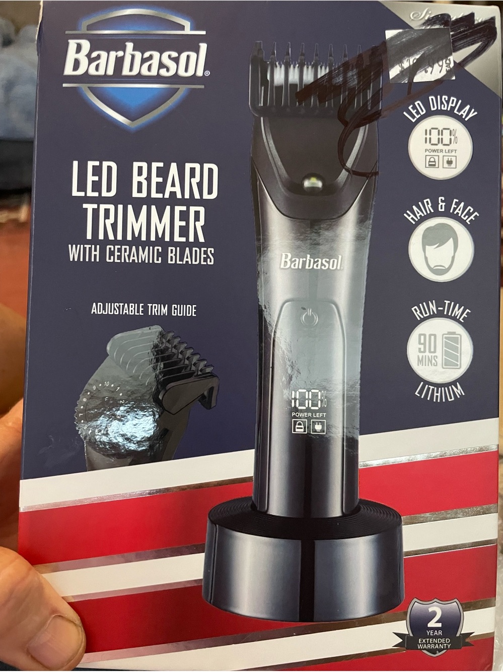 Barbasol LED Beard Trimmer - Silver